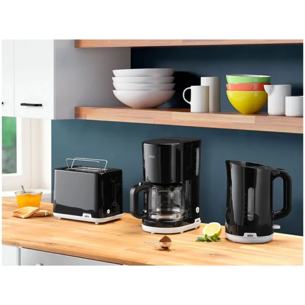 ⁦מכונת קפה בראון KF 1100 שחורה, Braun Coffee Maker KF 1100 Black.⁩ – תמונה ⁦4⁩