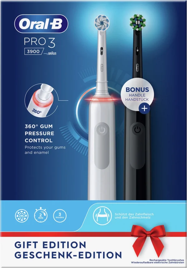 אורל בי ORAL B D505.523.3H PRO 3 3900 DUO שחור + לבן